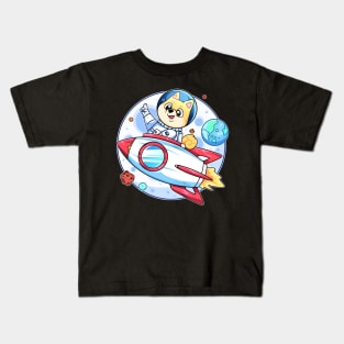 Shiba to the moon Kids T-Shirt